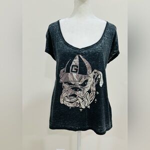CUTE Georgia Bulldogs Women's Sz XL Black Short Sleeve KA‎ For Her  T-Shirt, NWT